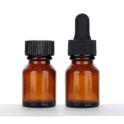 Small 10ml Amber Aromatherapy Tincture Essential Oil Bottle with Slope Shoulder