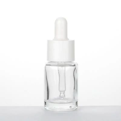 Flat Shoulder 15ml Clear Glass Dropper Bottle Liquid Skincare Serum Bottle for Serum Essential Oil