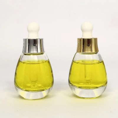 1 oz Cosmetic Serum Luxury Thick Bottom Face Beard Noble Essential Oil Dropper Glass Bottle 30ml in Bulk