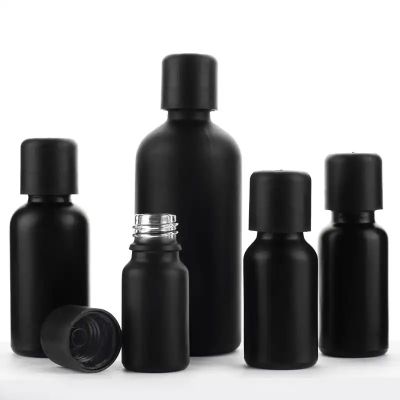 Wholesale Matte Black Euro Essential Oil Tincture Bottle Beard Hair Oil Bottle with Child Resistant Screw Lids