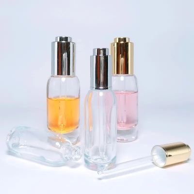 15ml 30ml Glass Serum Dropper Bottle 15 ml for Essential Oil Cosmetic Packaging with Push Button Cap