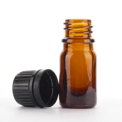 5ml Amber Euro Essential Oil Essence Bottle Glass Tincture Aromatherapy Bottle with Tamper Proof Lids
