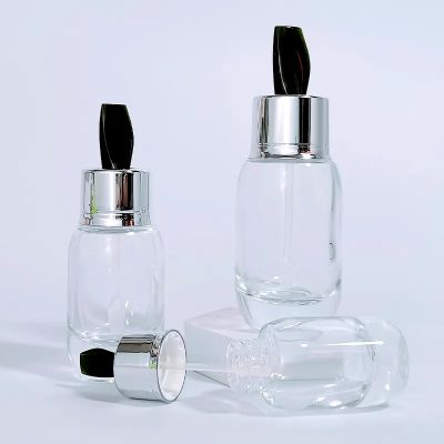 Luxury Rmpty Thick Glass Face Essence Cream Bottle 30ml 50 ml with Stick Lids