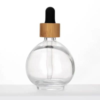 Custom 75ml Round Essential Oil Glass Dropper Bottle with Eye Dropper