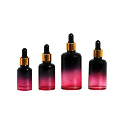Customize 10ml 20ml 30ml 50ml Gradient Color Essential Oil Glass Dropper Bottle For Cosmetic Packaging