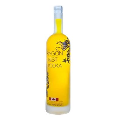 Best selling decal 1000ml round premium spirit bottle rum bottle with cork cap