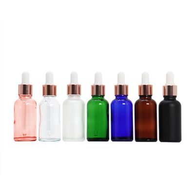 Cosmetic Packaging Pink Rose Gold Glass Dropper Bottle Pink Rose Gold Glass Dropper Bottle For Skin Care Packaging