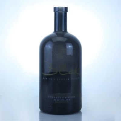 500ml black matte customized vodka whiskey rum gin bottle liquor glass bottle with cork cap