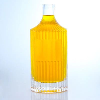 500ml clear round finest malt whiskeys bottle liquor glass bottle with cork