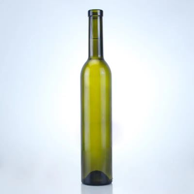 Guaranteed quality 350ml slim round emerald vodka whiskey liquor glass bottle with cork cap