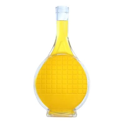 Customized design pineapple-shaped glass bottle 500ml vodka whiskey liquor glass bottle with cork cap