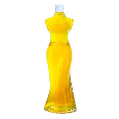 Super flint 100ml 200ml female body shaped perfume spirits bottles with cork top