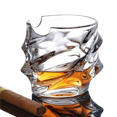 Irregular Shape Luxury Wine Glasses Modern Crystal Whiskey Cigar Glass For Drinking Bourbon Irish Whisky