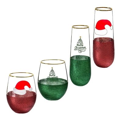 Wholesale OEM ODM Water Juice Beer Wine Highball Glassware Drinking Glass Cup Party Christmas popular Modern Holiday design