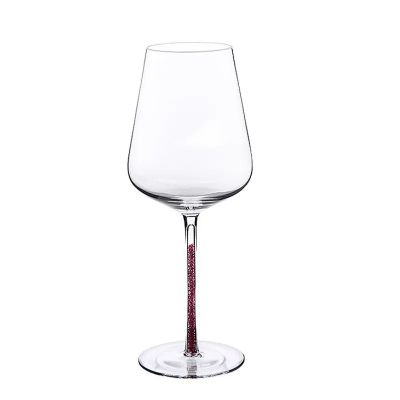 Creative pink diamond stemware crystal wine glass High Quality Unique Sparkling Toasting Red Wine Goblet