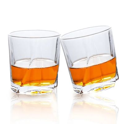 Cool Luxury High Quality Crytal Heavy Base Transparent Twist Whiskey Glass Cup For Wine Whiskey