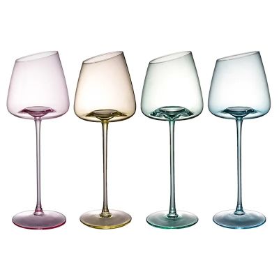 High quality Fancy Wine Glasses Wholesale Popular Wine Glass Goblet Custom Quantity White Customized Europe Colored Globet cup