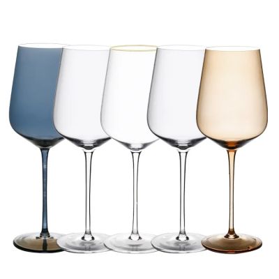 2021 New Fancy Hand-blown Crystal Red wine glass set Clear or coloured Crystal Wine Glasses Universal Red Wine Glass