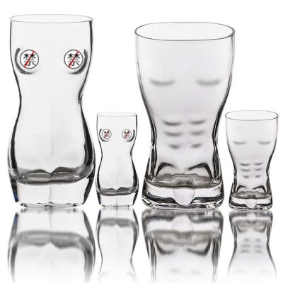 Beer Glasses for Body, Creative Whiskey Glass Wine Shot Drinking Tumblers for Beer Durable Sexy Beauty Body Wine Glass for Bar
