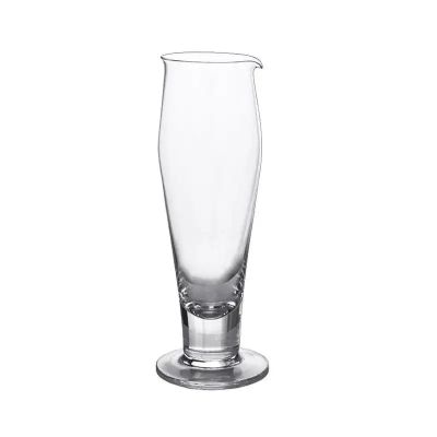 400ml Classical Mouth Blown clear beer glass with heavy base and spout glass beer stein with custom logo