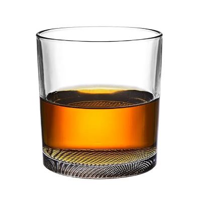 Hot sale grid pattern bar use lead-free glass delicate rocks glass whisky glass wine glasses