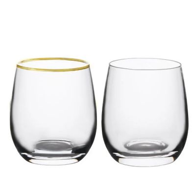 2023 new fancy Elegant Wine Glasses stemless Goblet Beverage Cups Set Lead-free crystal glasses Clear Drinking Glass tumbler set