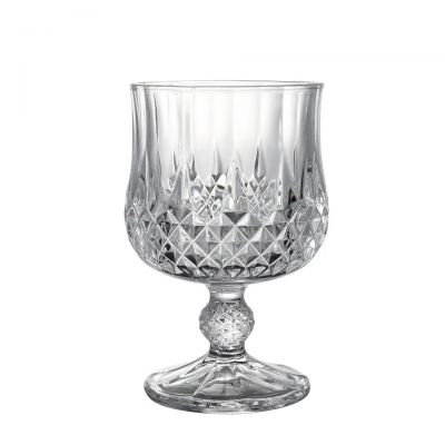 Hot selling luxury crystal delicate relief thickened whisky glass brandy goblet brandy snifters
