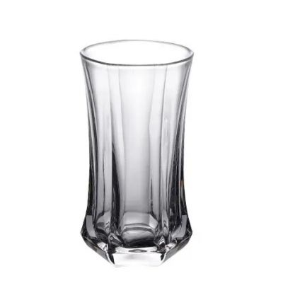 High quality octagonal shape 280ml lead-free crystal glass cup drink bottle glass drinking bottle