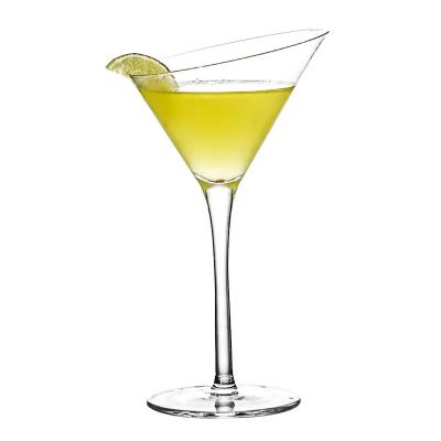 Wholesale lead-free glass crystal martini wine beverage cup skew notch cocktail glasses