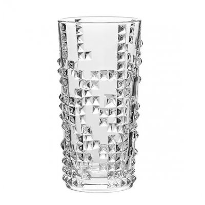New bavarian quality embossed drill point cup body exquisite cutting technology crystal glass cup