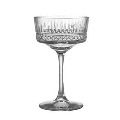 Light luxury comfortable grip slender cup rod 260ml retro flat crystal coupe glass cocktail glasses