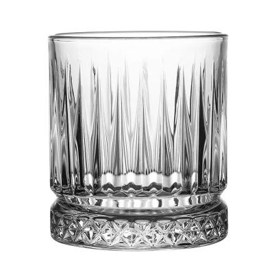 Wholesale lead-free glass light luxury retro vertical striped whiskey glass wine glass