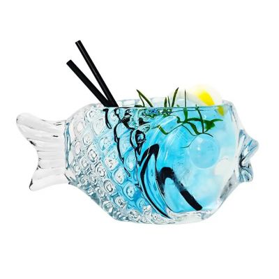 Creative design new fish shape glassware fish glass vase fish bowl drinking glass