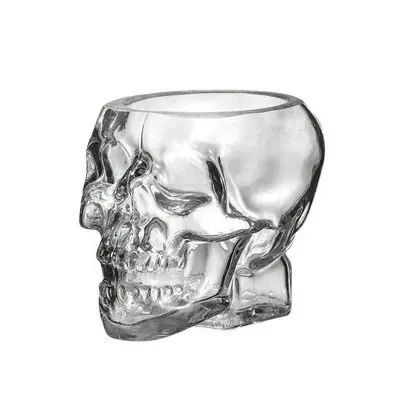 Hot bar creative 80ml 150ml 350ml lead-free skull shaped glass cup skull shot glass