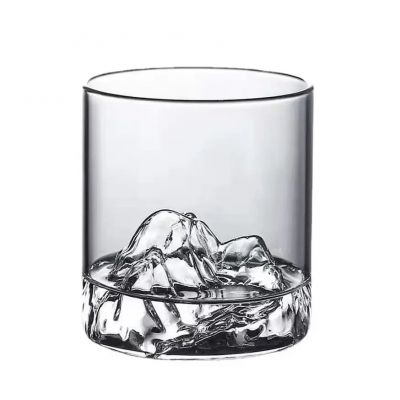 New unique 175/300ml borosilicate glass heat resistant iceberg whiskey glasses