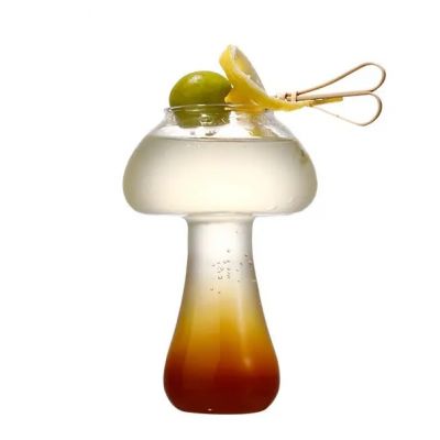 Wholesale unique 285ml lead-free glass mushroom cocktail glass mushroom glass