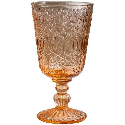 Wholesale Novelty Fancy Embossed Colored Glass Wine Cup