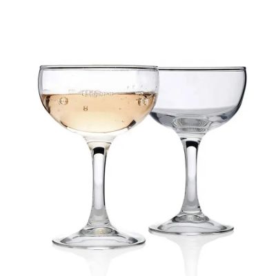 Lead Free Novelty Wide Mouth Custom Logo Wedding Globet Crystal Champagne Coupe Flute Glass