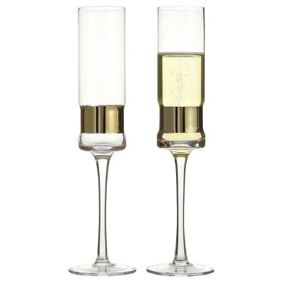 Transparent Clear Elegant Cylinder Novelty Creative Decoration Gold Champagne Flute