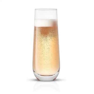 Hot Sale Clear Glass Champagne Flutes Personalized Wedding Stemless Champagne Glass