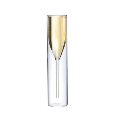 Wholesale Custom Borosilicate Cocktail Glass Double Wall Creative Glass Champagne Flutes