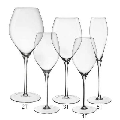 Lead Free Different Designs Edge Tulip Shaped Wine Glass Crystal