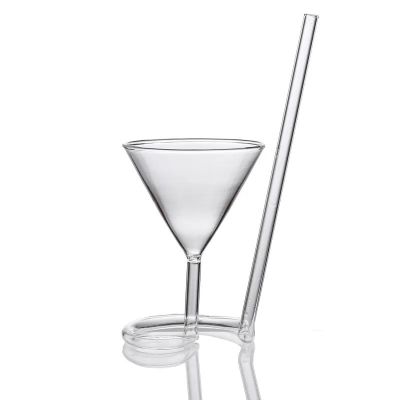 110ml 4oz Creative Spiral Spin Straw Vampire Cocktail Martini Glass