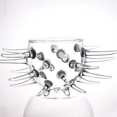 Multi Antennae Borosilicate Glass Custom Creative Sea Urchin Cocktail Glass