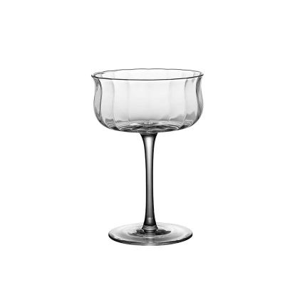 14.5cm High 260ml Lead Free Flower Shape Custom Handmade Bar Stem Discal Cocktail Martini Glass