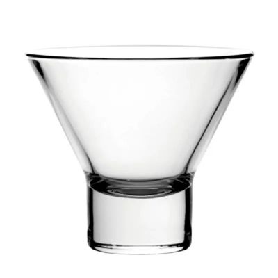Triangular Stemless Conic Thick Bottom Base Stem Cocktail Glass