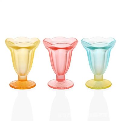 Custom Flower Shape Frosted Cocktail Glass Fancy Juice Cup Colored Barware Wine Glass