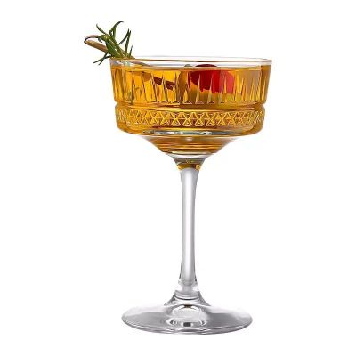 235ml 8oz 16.5cm Transparent Small Delicate Engraved Custom Pattern Cocktail Champagne Glass