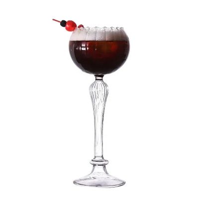 Wholesale Vintage Unique Roman Column Design Barware Martini Glass Long Stem Cocktail Glasses