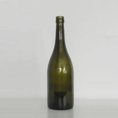 750ml cork finish burgundy round shape wine glass bottle
